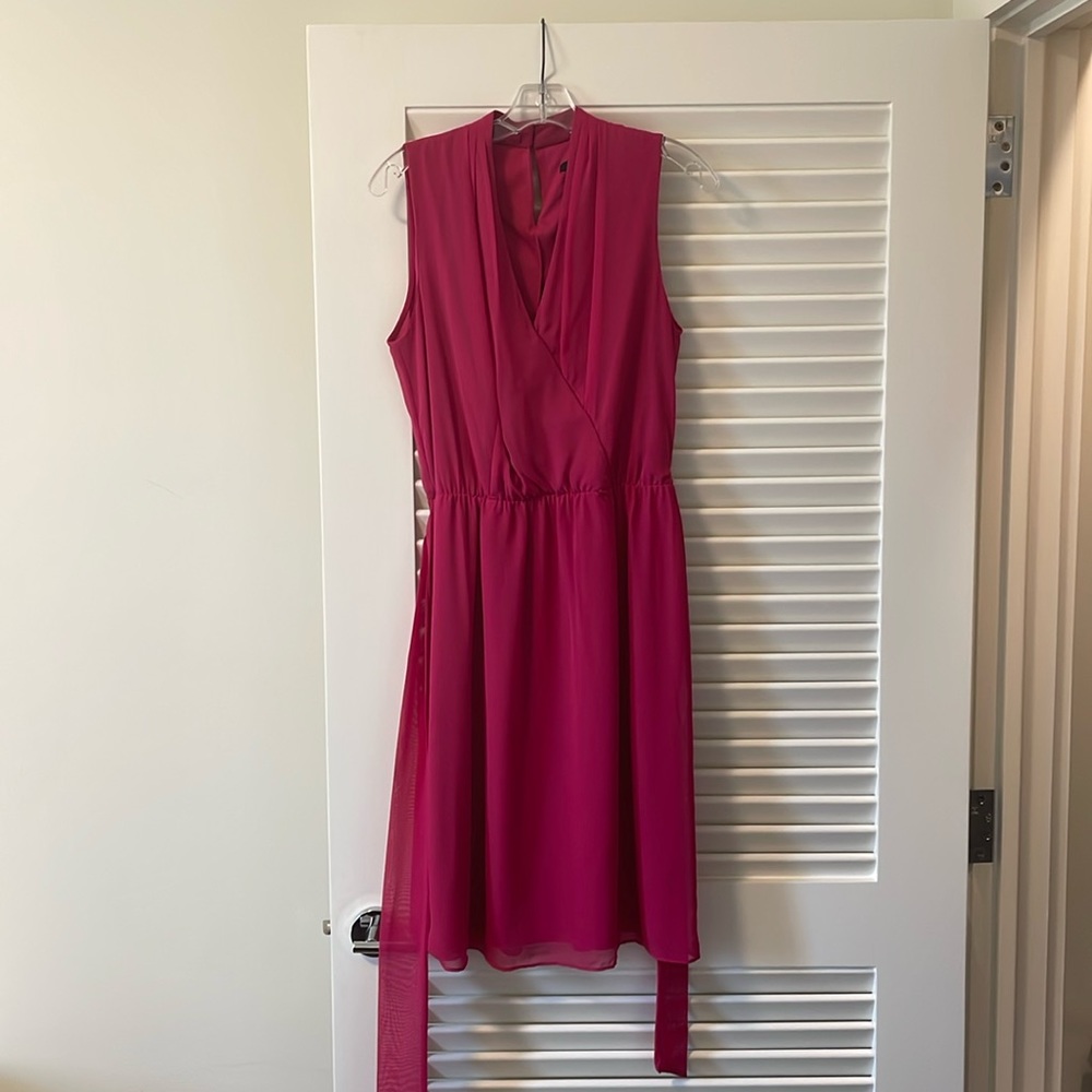 Size 12 pink dress with elastic waist and removable belt